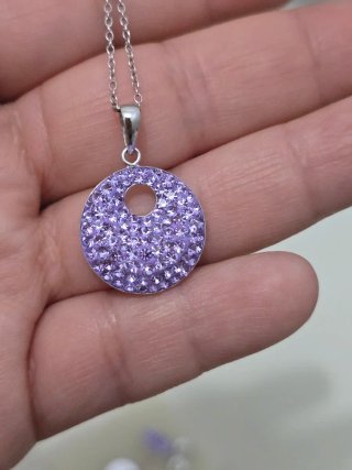 Conjunto de Plata 925 y Cristales Morados