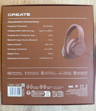 Auriculares CREATE Studio Inalámbricos Beige