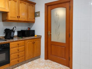 Puerta interior madera cristal floral