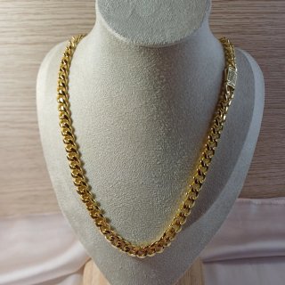 Cadena Cubana Oro 18k Laminado Circonitas