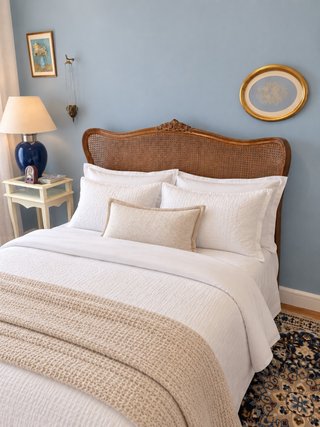 Cabecero de Cama de Madera y Rejilla