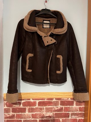 Chaqueta aviador forrada marrón