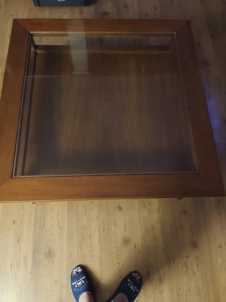 Mesa de Centro de Madera y Cristal