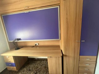 Dormitorio juvenil completo madera y azul