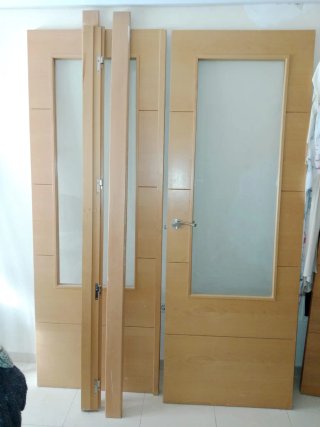 2 Puertas de Salón con Cristal 2,03x1,42