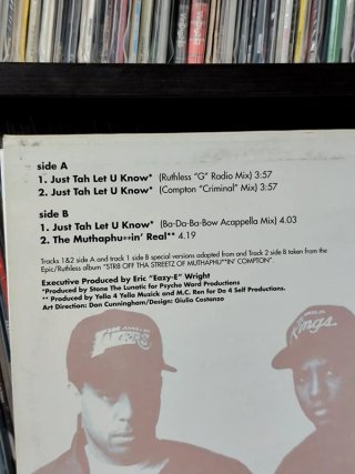 Vinilo Rap Eazy E - Just Tah Let U Know 12" 1995