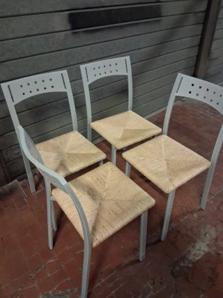 Set 4 Sedie in Metallo e Legno