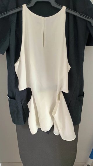 Vestido pantalón Zara blanco y negro