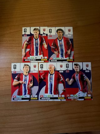 5 Cromos Panini Mundial - Selección Noruega