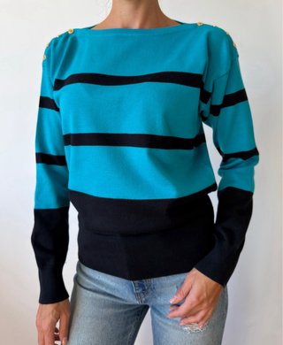Maglione Ralph Lauren Scollo Barchetta Righe L