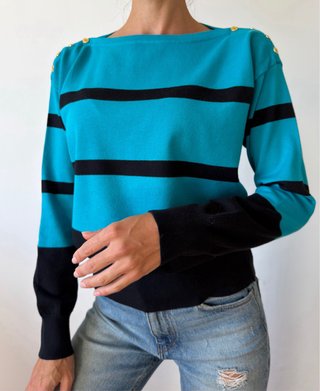 Maglione Ralph Lauren Scollo Barchetta Righe L