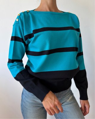 Maglione Ralph Lauren Scollo Barchetta Righe L
