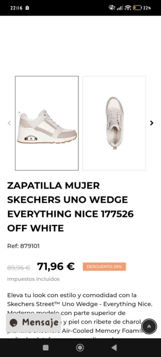 Zapatillas con cuña Skechers