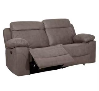 Sofá reclinable 2 plazas gris tela lavable