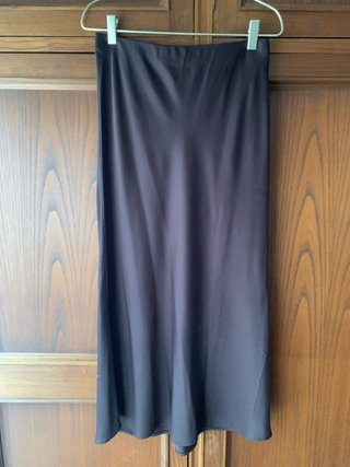 Falda Satinada Marrón H&M