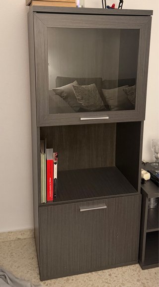 Mueble Vitrina Gris
