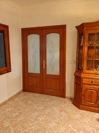 Puertas madera cristal floral