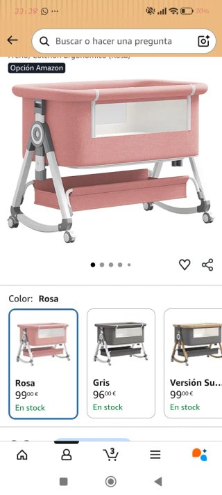 Minicuna colecho rosa