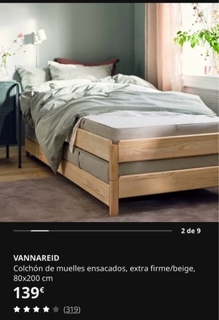 2 Camas IKEA 1 Plaza con Colchones