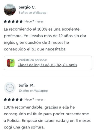 Profesora inglés examen Aptis