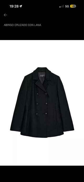 Abrigo cruzado Zara negro talla 42