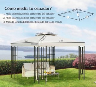 Techo de Repuesto para Cenador 3x3m Beige