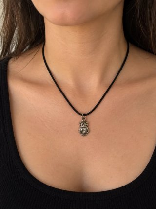 Collar unisex con colgante de búho