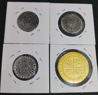 🇪🇦 4 MONEDAS S.XIV DE CASTILLA Y LEÓN RÉPLICAS
