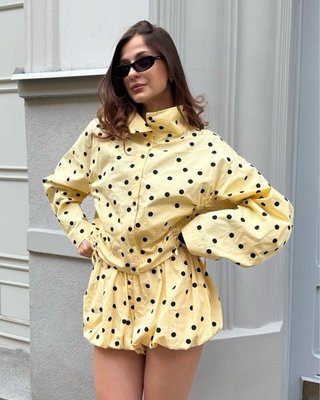 Chaqueta de Lunares con Frunces