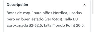 Botas de esquí Nordica Patron Talla 32-32.5