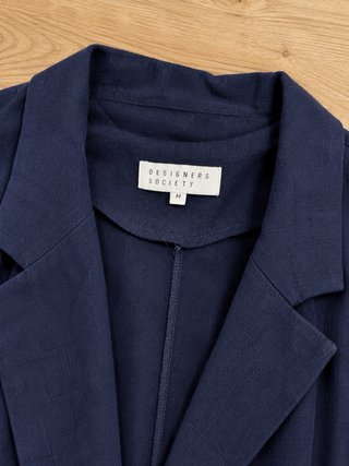Abrigo largo de lino Designers Society azul