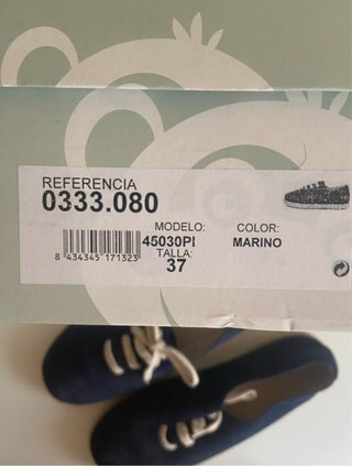 Zapatos Pisamonas serraje yute niño azul 37