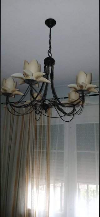 Lámpara colgante de 5 luces estilo floral