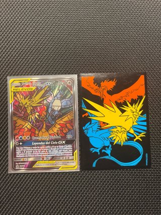 Carta Pokémon Moltres, Zapdos y Articuno GX