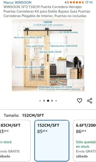 Herrajes para doble puerta corredera