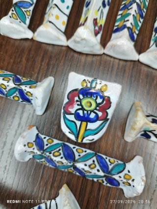 10 posacubiertos vintage cerámica y Arcilla