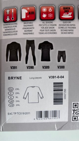 Camiseta Térmica Cofra BRYNE V391 Talla 2XL