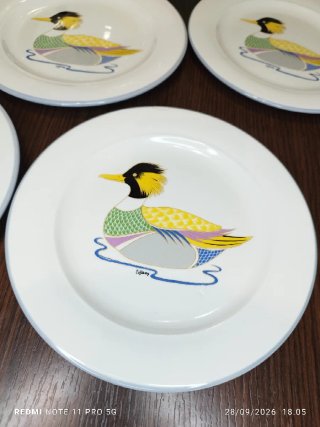6 Platos Postre Vintage Patos TIFFANI