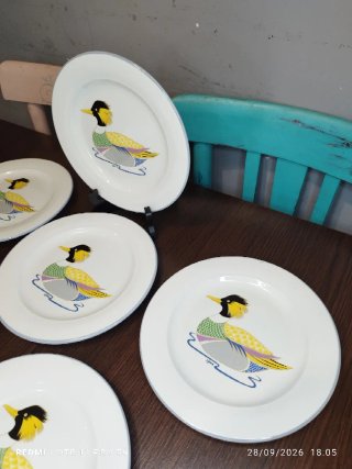 6 Platos Postre Vintage Patos TIFFANI