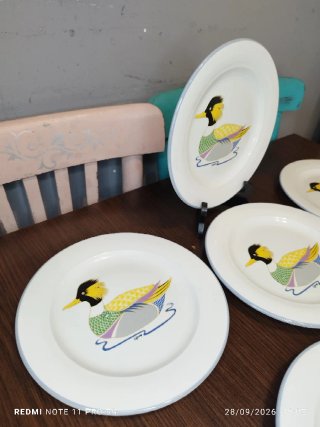 6 Platos Postre Vintage Patos TIFFANI