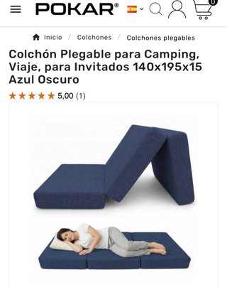 Colchón Plegable POKAR Camping Viaje Azul