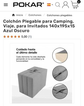 Colchón Plegable POKAR Camping Viaje Azul