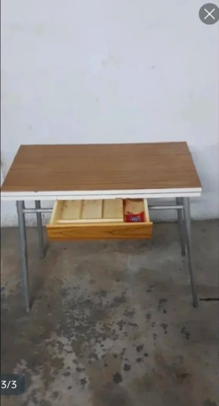 , Mesa de cocina vintage madera y metal