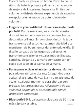 Auriculares Xiaomi Redmi Buds 6 Active Negros.