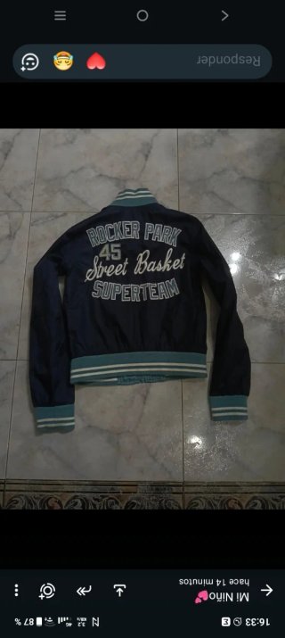 Chaqueta Reversible Estilo Varsity 10 Años