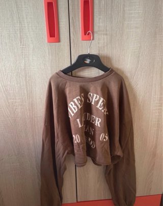 Sudadera Corta Bershka Marrón