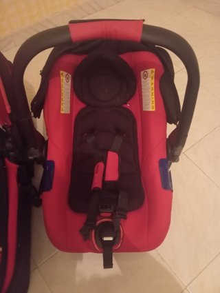 Carrito Bebé 3 Piezas Rosa y Negro