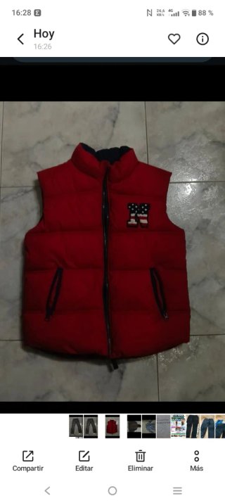 Chaleco Rojo Reversible 10-11 Años