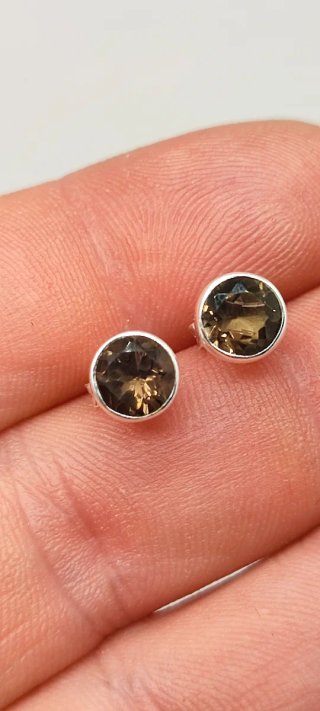 Pendientes de Plata y Cuarzo Ahumado.
