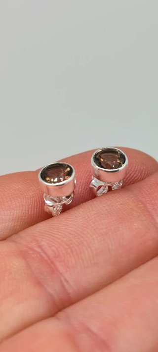 Pendientes de Plata y Cuarzo Ahumado.